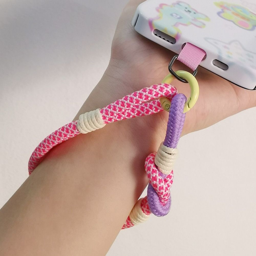 Correa Universal de nailon trenzado para teléfono móvil, cadena colgante, anillo, cordón para la muñeca, llavero de cuerda desmontable