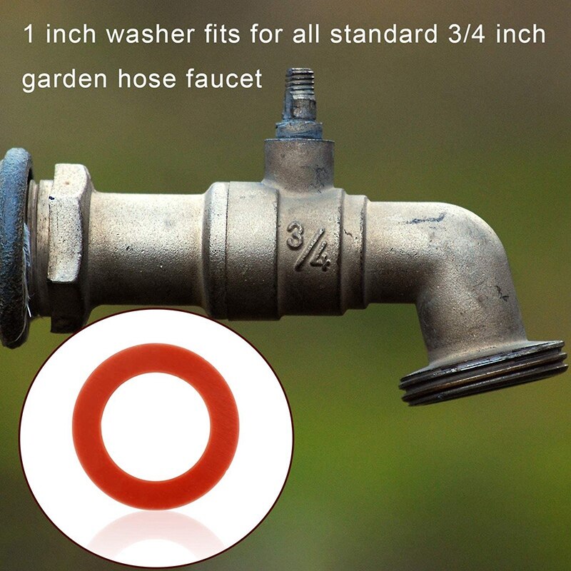 100Pcs Garden Hose Washers Silicone Rubber Washers Seals O Rings Soft Silicone Gasket Fittings for 3/4 Inch Garden Hose: Default Title