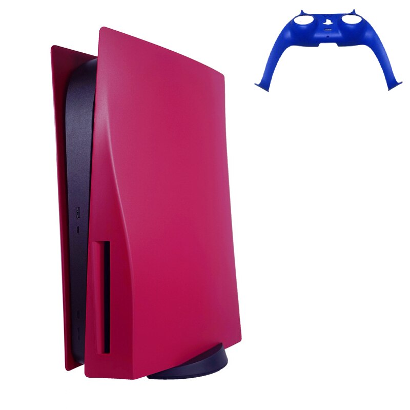 Replacement Panel for PS5 Digital Version Disc Edition Console Faceplate Anti-Scratch Skin Shell Case Cover Game Accessories: Disc Rose Red