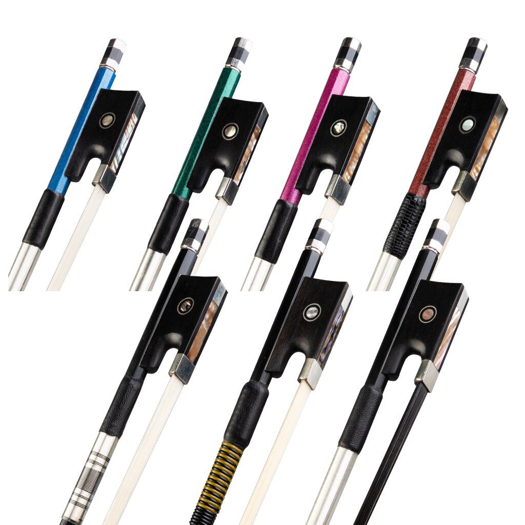 NAOMI Carbon Fiber Violin Bow 4/4 Violin / Fiddle Bow Round Stick W/ Ebony Frog Fast Response Durable Use