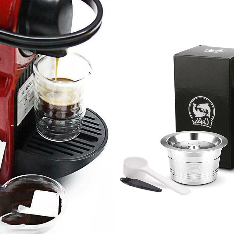 Stainless Steel Coffee Capsule Pod Reusable Kit For Tchibo Cafissimo Mini 313212