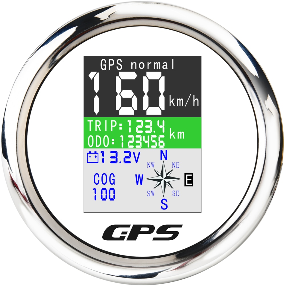 Waterproof TFT Screen 85mm GPS Speedometer For Marine Boat Yacht Car Truck Odometer Adjustable Trip ODO COG Volt meter 9-32V