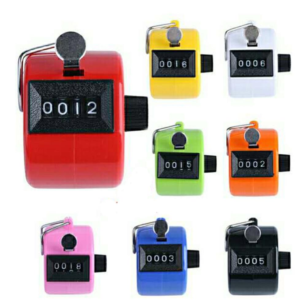 Clicker 4 Digit Number Counters Plastic Shell Hand Finger Display Manual Counting Tally Clicker Timer Soccer Golf Counter