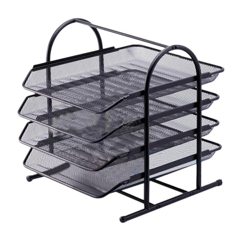 Desktop Bookshelf Office File Shelves Simple Desk Storage Shelf Folder Organizing Folders for Documents Magazines -Black: Default Title