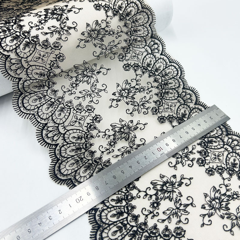 1 jard tiulu haftowane koronkowe wykończenia DIY biustonosz sukienka szycie tkanin wysokiej jakości tiulowa siatka wykończenia tkaniny robić rzemiosła akcesoria bieliźniane: MATOWE