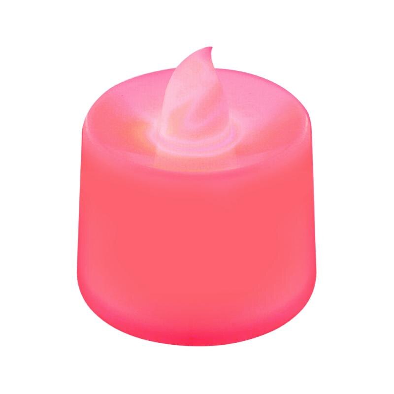 Bougie LED multicolore 6 couleurs, 1 pièce, Simulation de flamme colorée, bougie électronique pour mariage, maison, décoration de fête d&#39;anniversaire: Rouge
