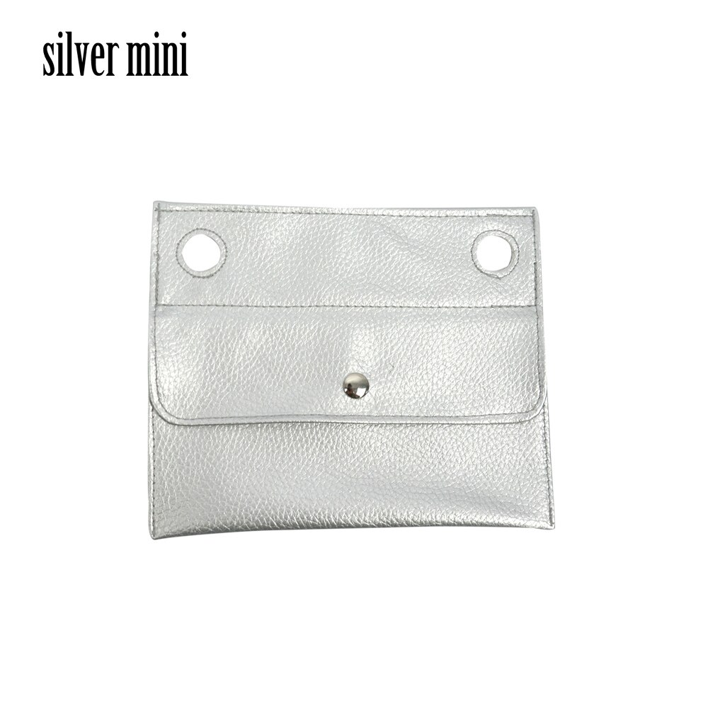 Bolso pequeño interno de cuero PU para exteriores, Mini bolsa de mano clásica: silver mini