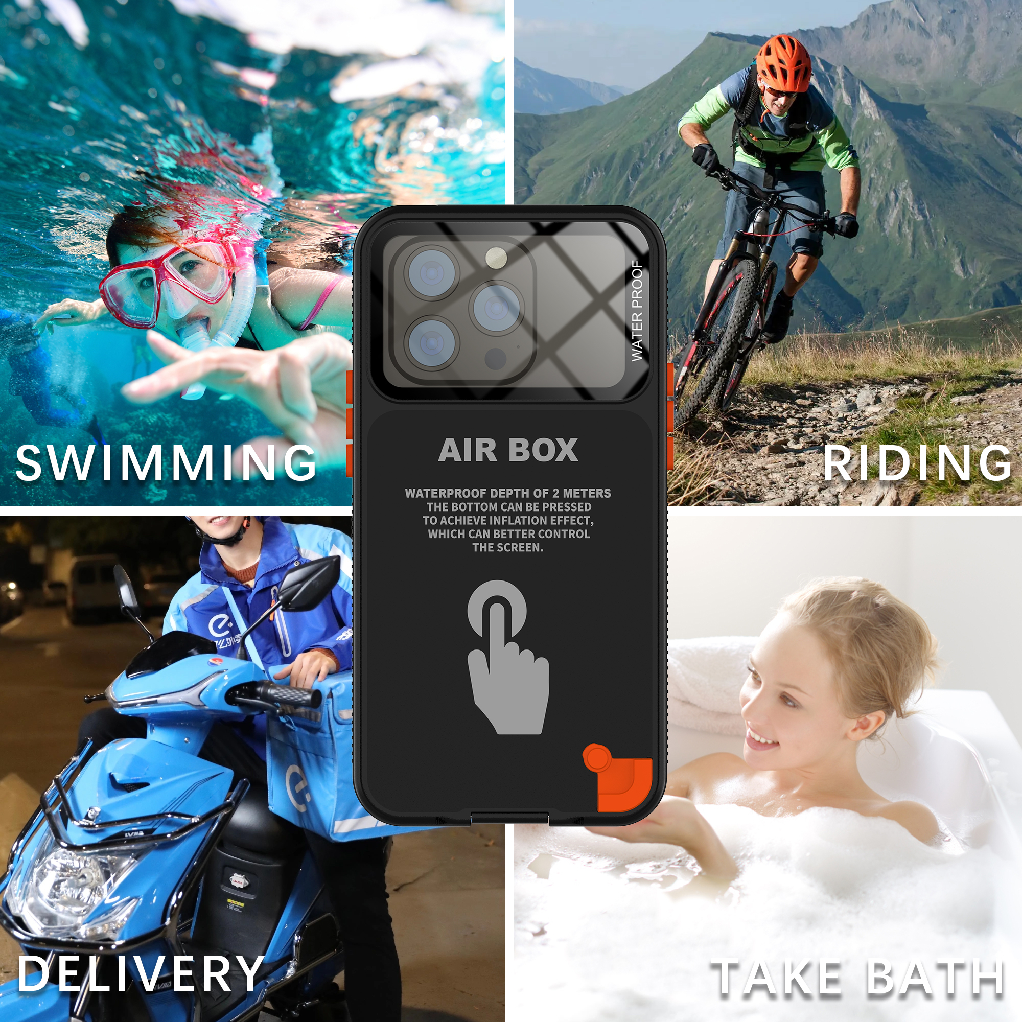Coque de téléphone étanche IP68, étui pour Apple iPhone 15 14 13 12 Pro Max Plus, résistant aux chocs et aux chutes, pour prise sous-marine, natation et plongée