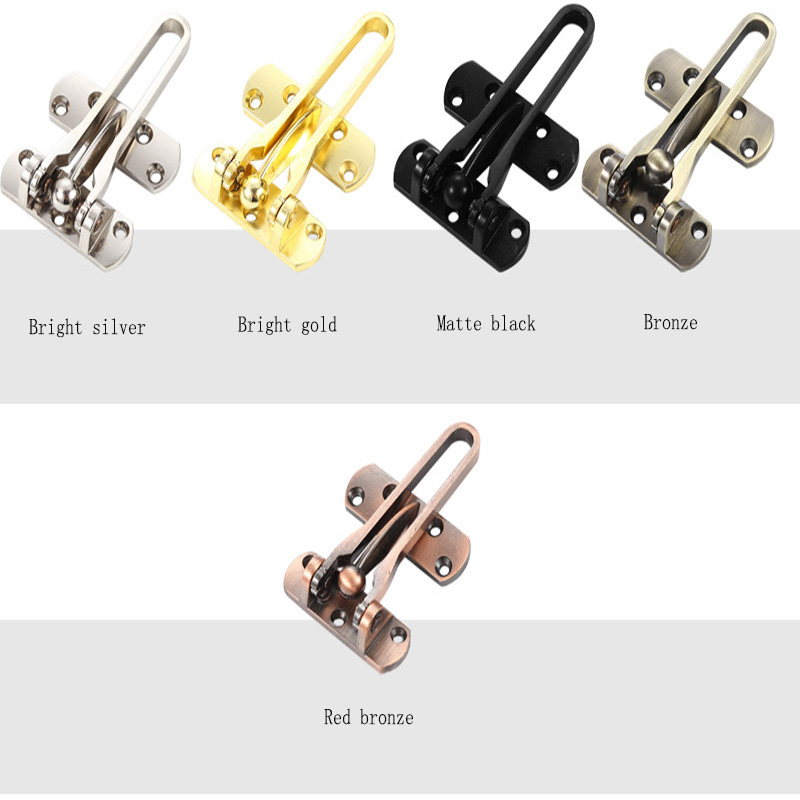 Zinc alloy anti-theft latch with leather for hotel and guesthouse anti-theft safety latch for bedroom door