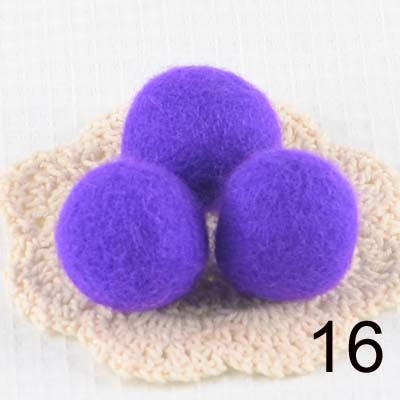 Boules de feutre 100% laine, 50 pièces/lot, 3cm, pompons colorés, matériel artisanal, boules de laine, décoration de salle de noël pour la maison: 16 purple