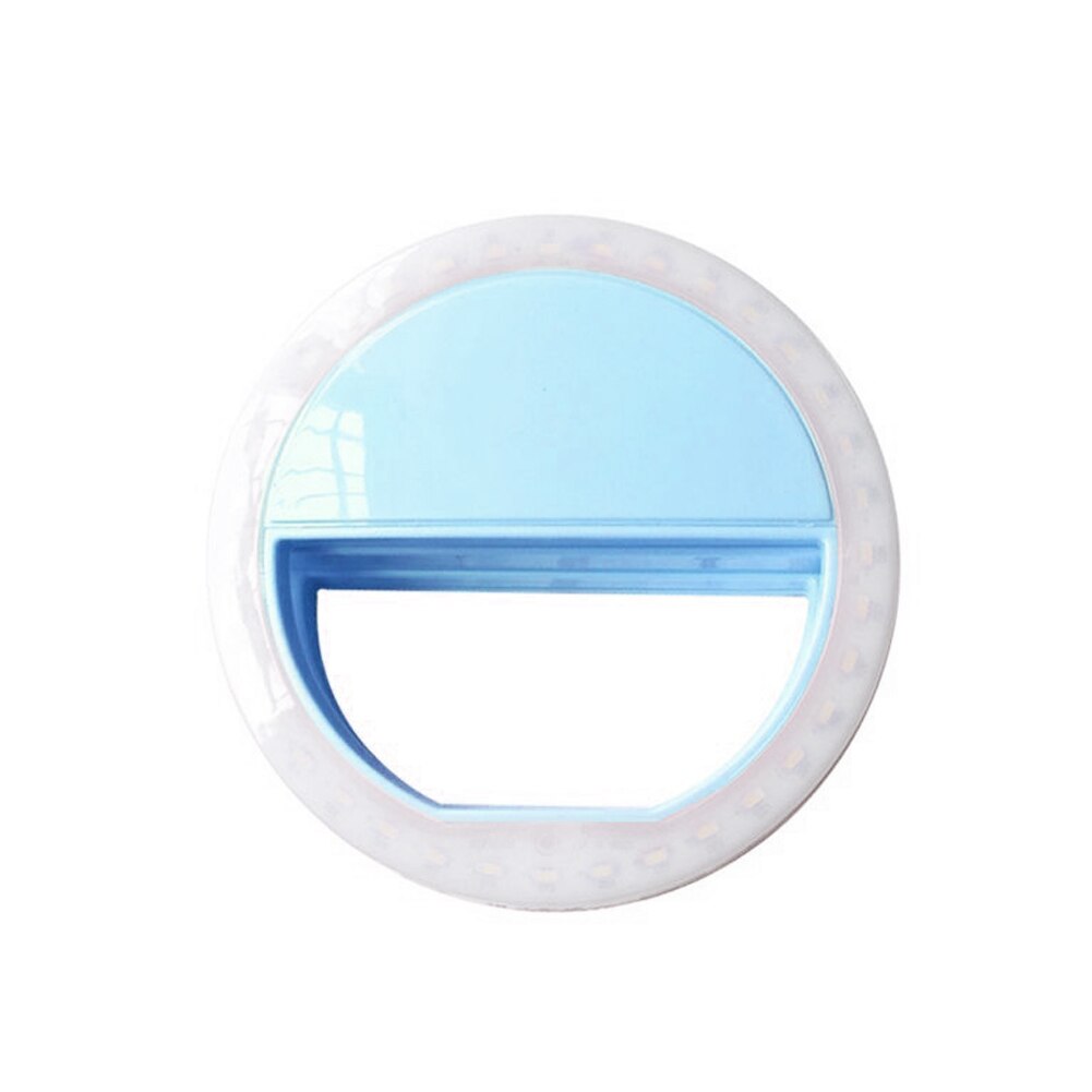 Portable Clip Fill Light Selfie LED Ring Photography for iPhone Android Phone: Blue
