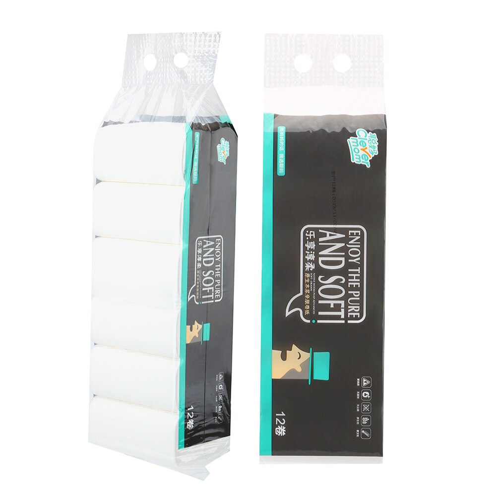 12 Rolls/Lot Toilet Paper Toilet Roll Paper Coreless Toilet Paper Napkin Home Bath Kitchen Tissue Roll 4 Layers