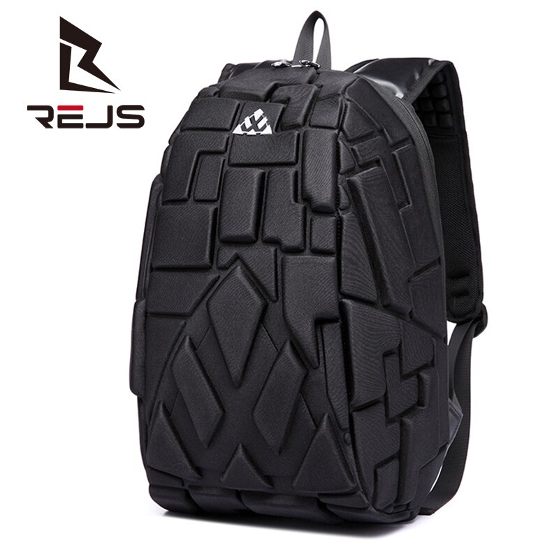 REJS LANGT Casual Rucksack Männer Schule Rucksack Fit 14 Zoll Laptop Tasche Wasserdichte Reise Geometrie Pack Neue Mochila