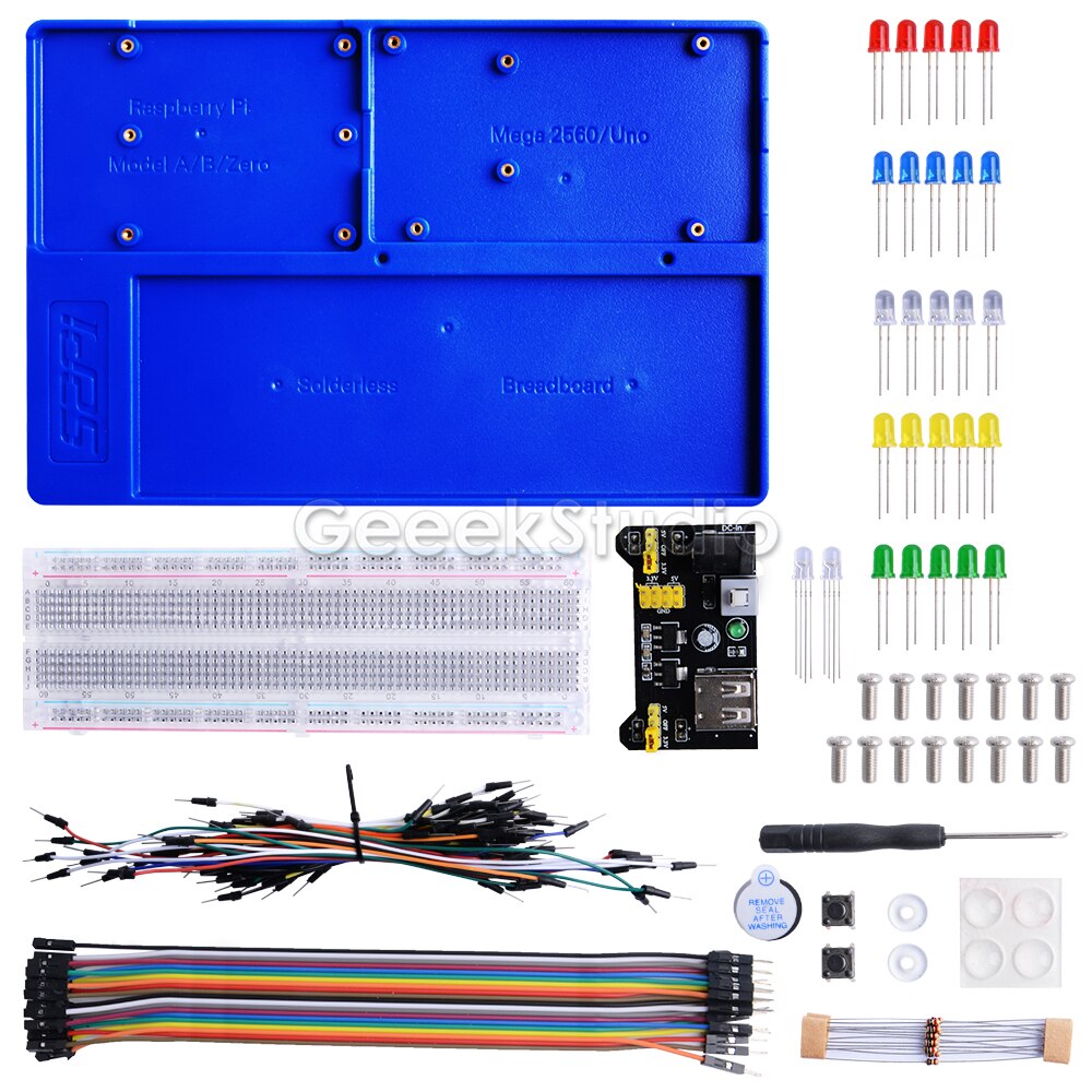 Abs Experiment Houder Platform Ontwikkeling Breadboard Voor Raspberry Pi 4B/3B +/3B/2B/B +, zero/W, Mega 2560: Blue kit