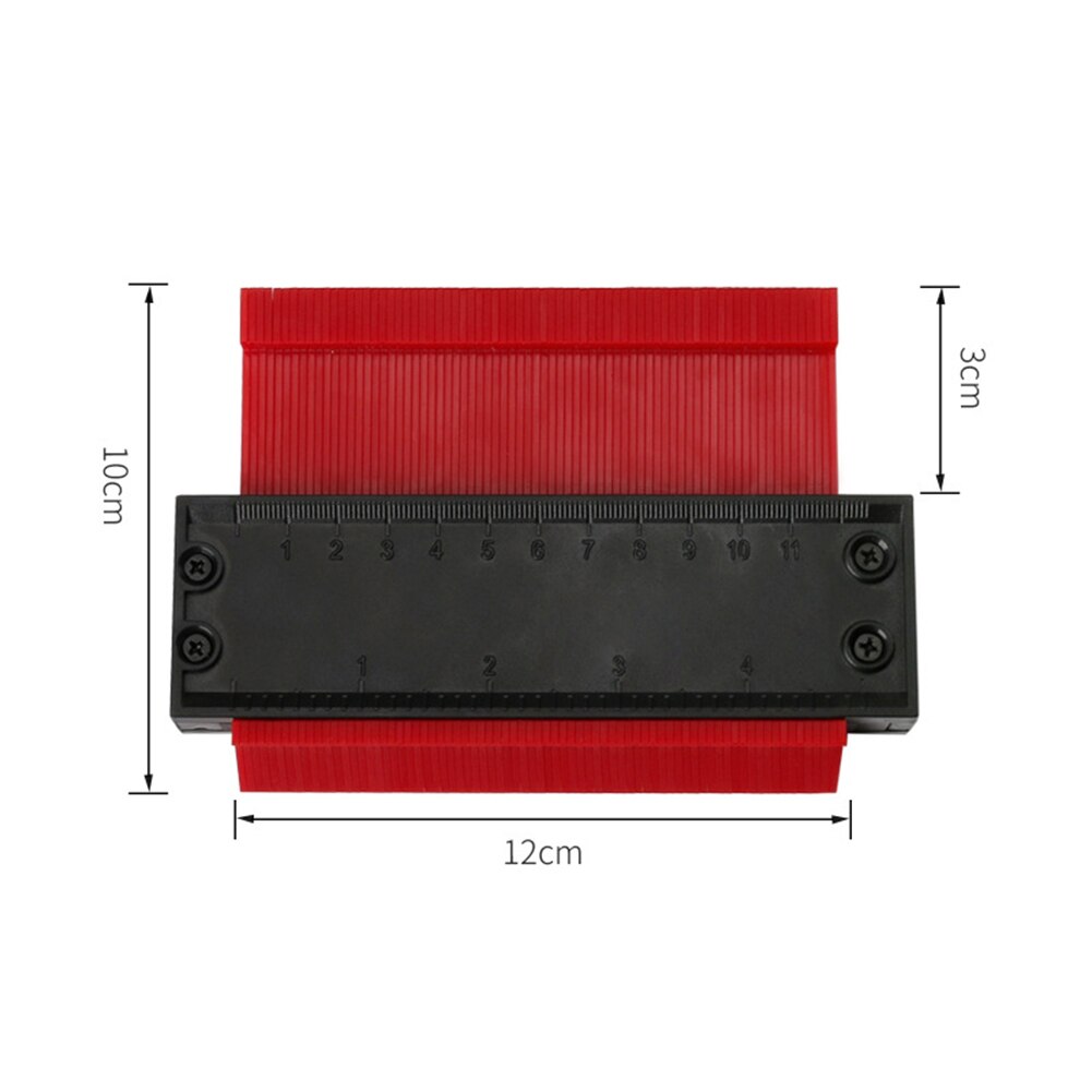 Plastprofil kopi konturmålere flisebelægning laminat standard træmarkeringsværktøj bærbart mål nøjagtigt værktøj: Rød a