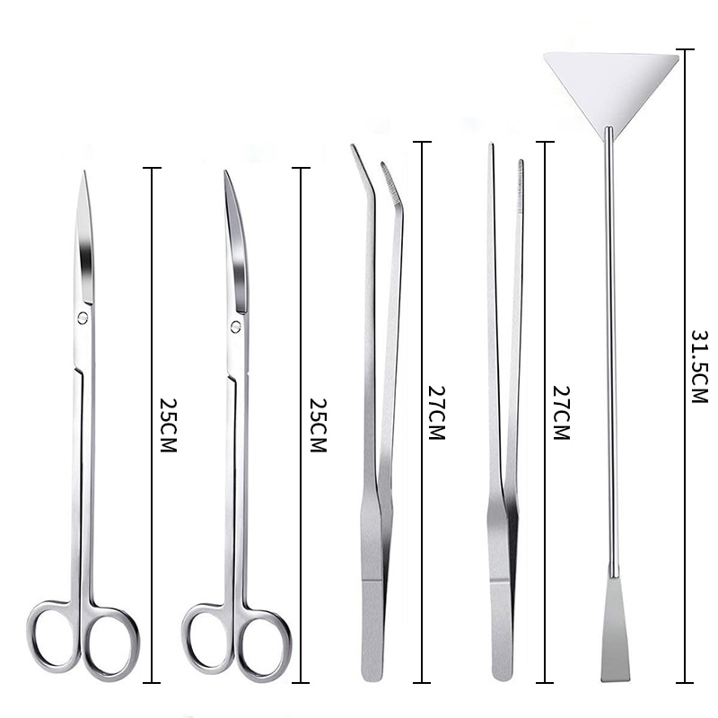 Aquarium réservoir Aquascaping outils Aquarium ciseaux pince à épiler outil inox plantes aquatiques ensemble pour Aquarium entretien