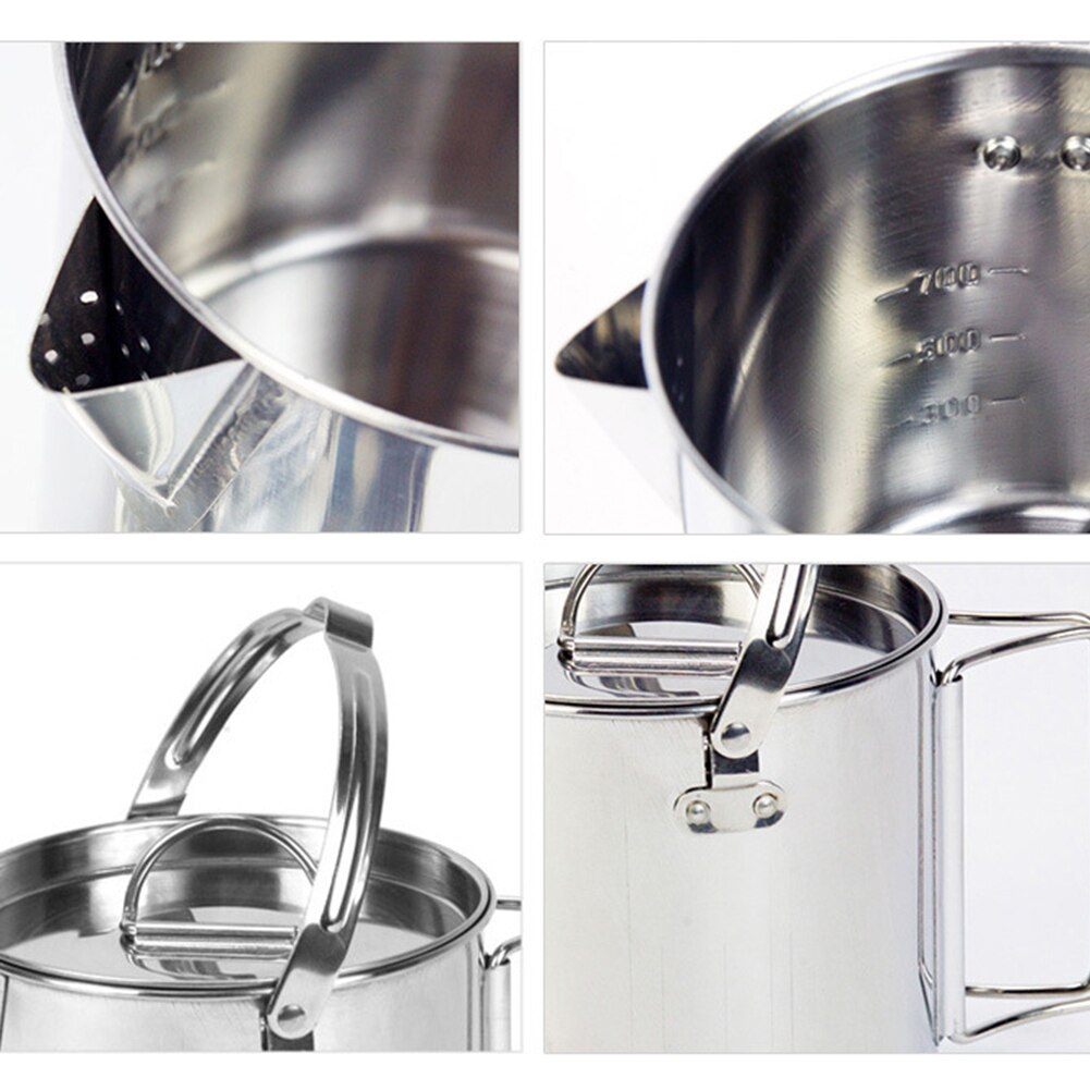 Backpacking bule de café chaleira com tampa acampamento ao ar livre portátil ao ar livre elementos