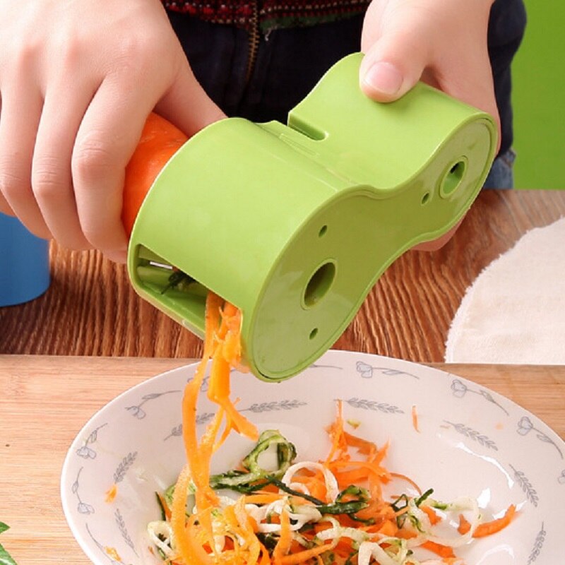 Cortadores multifuncionales en espiral para vegetales, rallador doble, cortador de fideos Premium, máquina de Pasta de calabacín, afilador de cuchillos