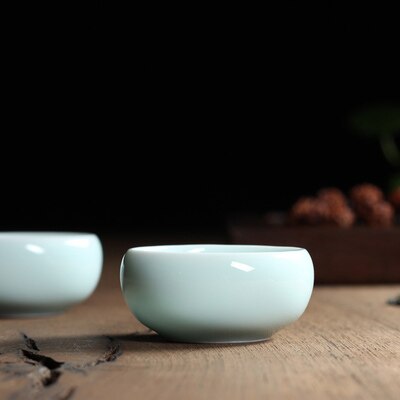 5 colors Geyao china Porcelain coffee cup Ge Kiln Chinese Longquan Celadon Gaiwan Bowl Celadon Crackle Teacup cups 45ml tea set: C