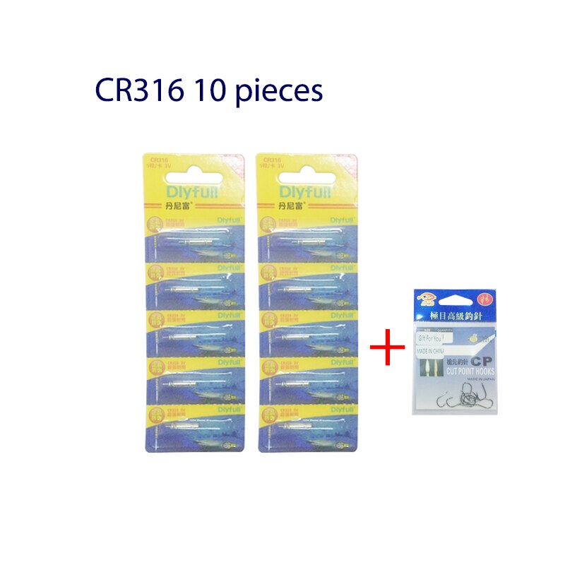 10pcs/lot CR311 CR316 CR322 CR425 CR435 DLY Battery Floats Lithium Pin Battery Luminous Electric 3 Votage Battery Accessories: CR316  DLY 10Pieces