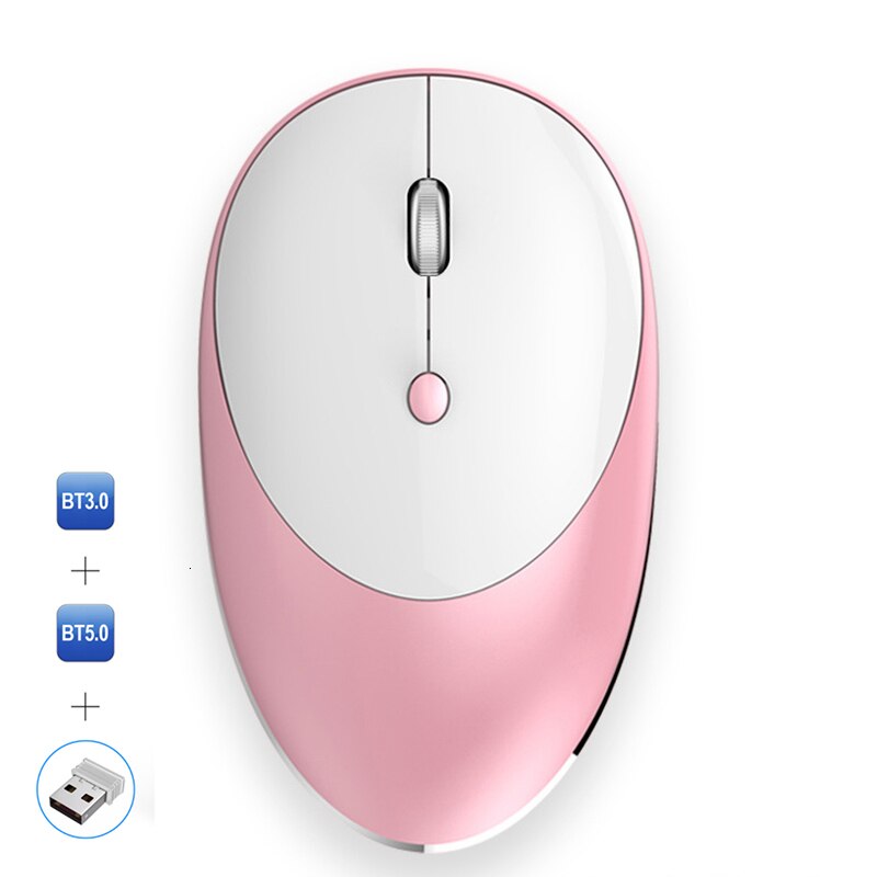 Jelly Comb 3.0/5.0 Bluetooth Mouse Wireless Rechargeable Mouse Silent Mause Bluetooth 2.4GHz USB Mouse for Laptop Notebook PC: pink