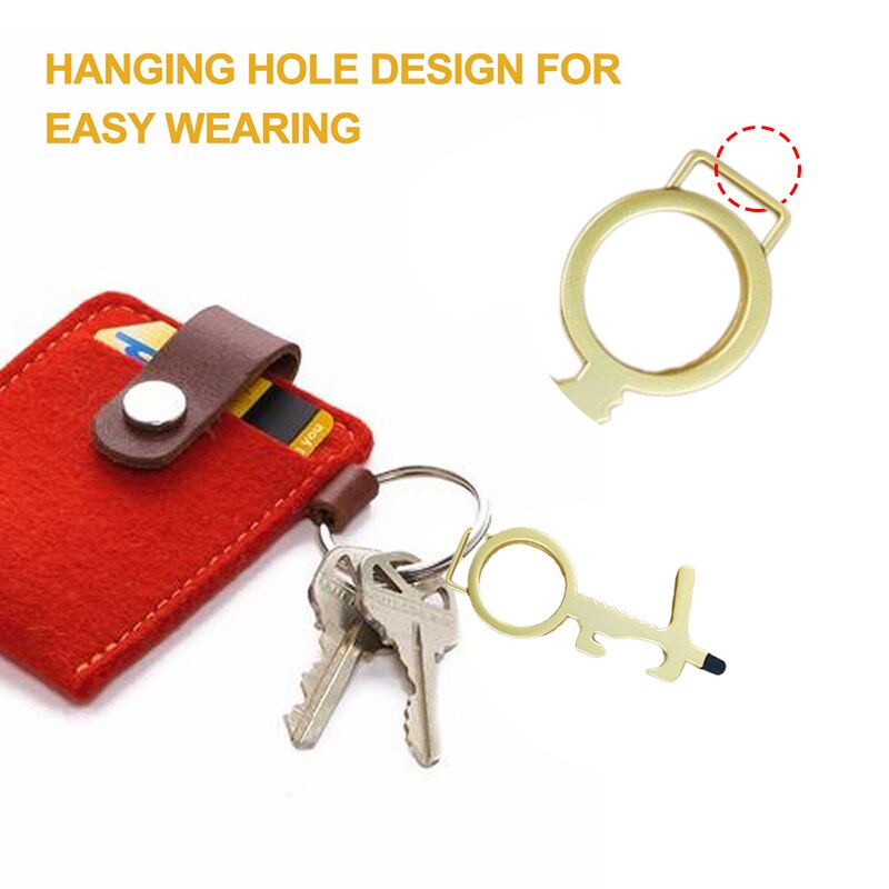 No-Touch Door Opener Elevator Button Tool Beer Trigger Touch Screen Key Chain Anti Contact Door Opener Safety Door Handle Key