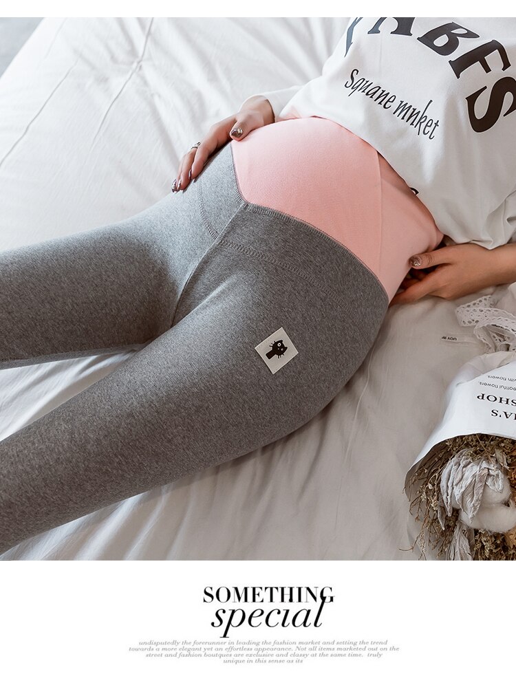 Zwangere Vrouwen Lage Taille Gekruiste Buik Leggings Broek Katoen Effen Kleur Moeder Dragen Broek Zwangere Kleren 1608: Grijs / M