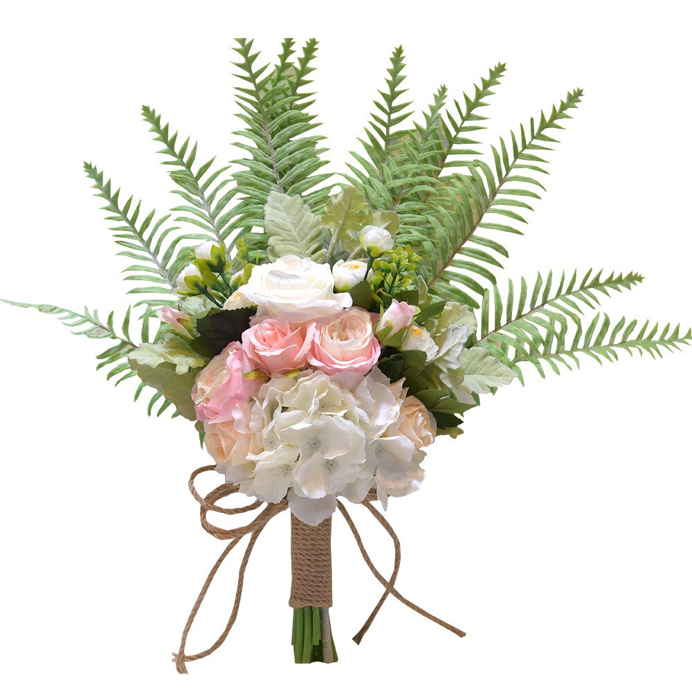 Kyunovia Beautiful Wedding Flowers Green leaves Eucalyptus bouquet Bridesmaid Bouquets Bridal Flower Blush Wedding Bouquet D133: Style C