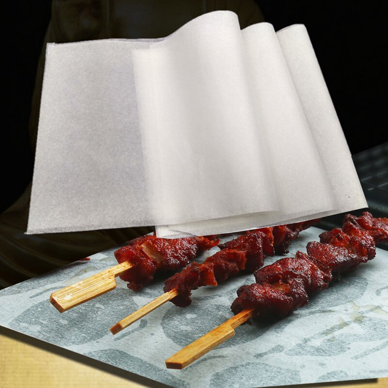 50PCS/Lot Eco-friendly Greaseproof Paper Baking Double-sided Thicken Non-stick Oil-Absorbing Sheets White BBQ