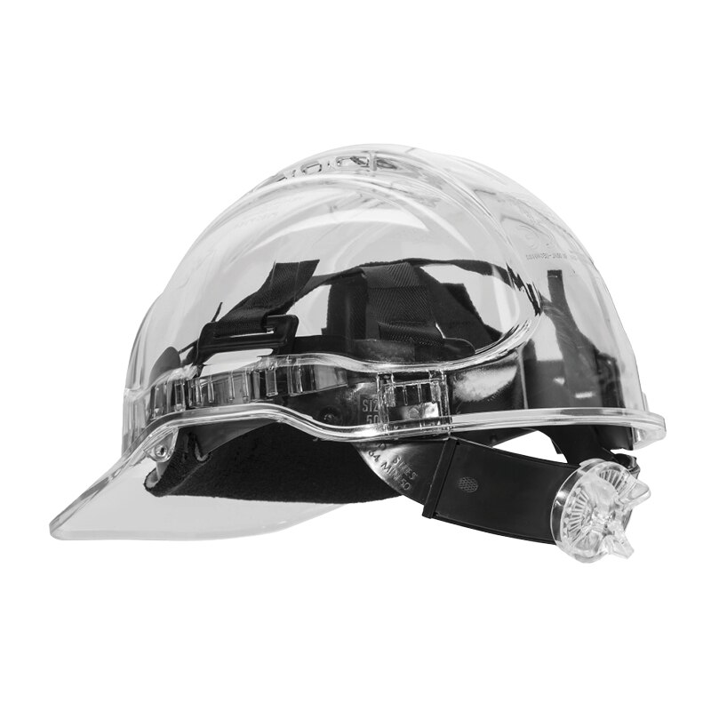 Casco de seguridad Portwest, gorro de trabajo con certificado CE, translúcido, Hi Vis, ajustable, para PC: Blanco