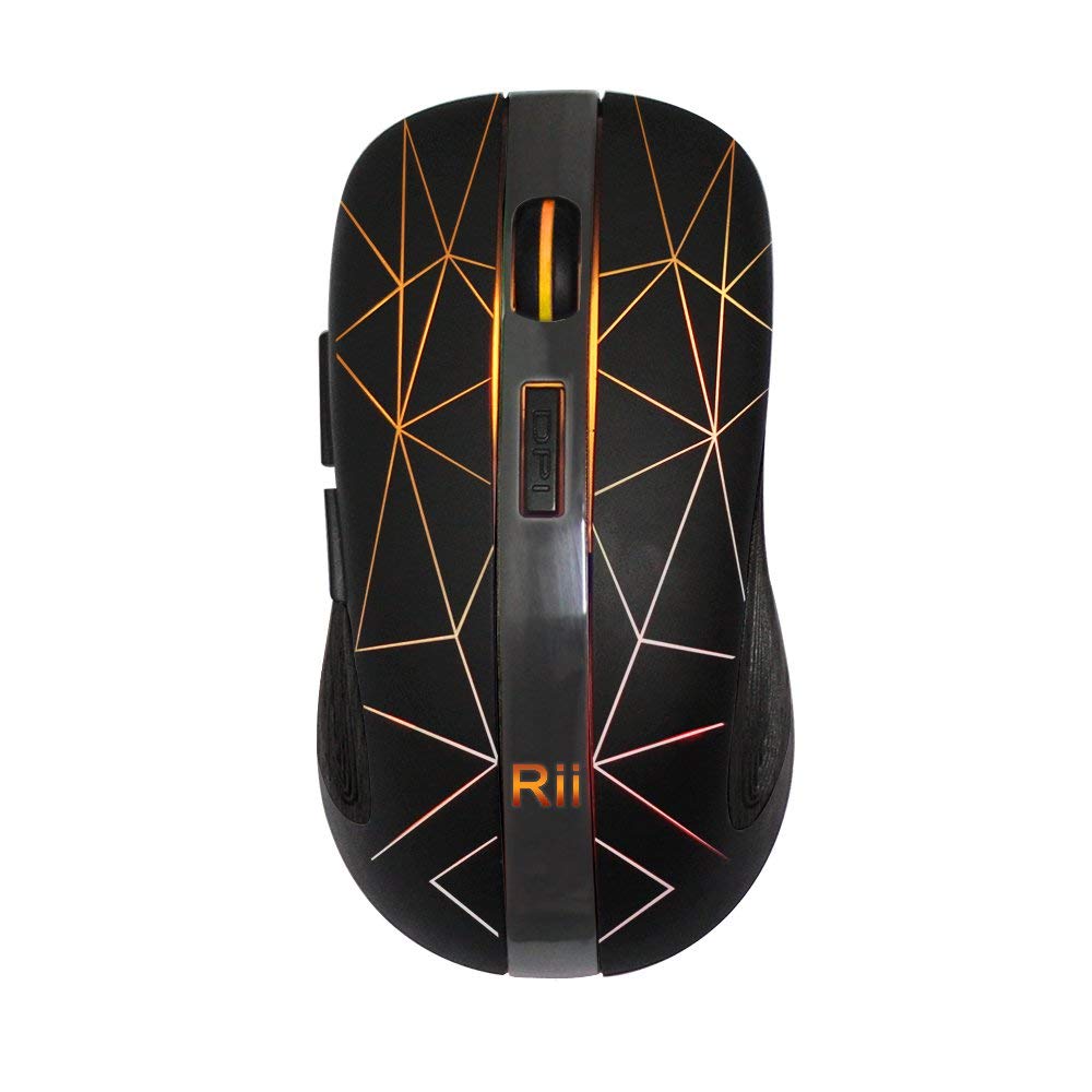 Rii RM200 2.4G Draadloze Muis 5 Knoppen Oplaadbare Mobiele Optische Muis met USB Nano-ontvanger, 3 verstelbare DPI Niveaus voor PC