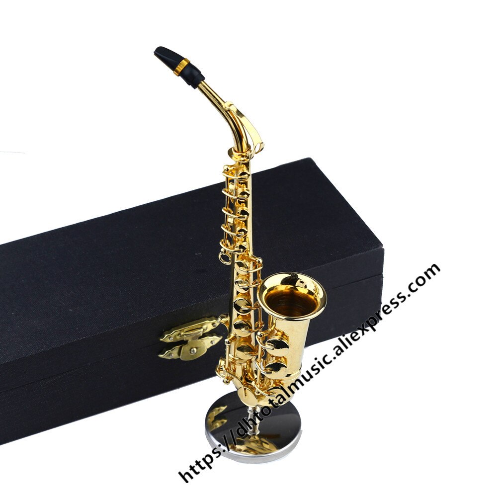Miniature Musical Instruments Mini Saxophone With Metal Stand Collection Decorative Ornaments Alto Tenor Saxophone