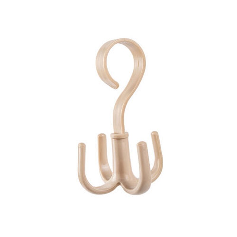 Multifunktionel 360 drejelig krog tørklædestativ slipsestativ kappekrog taske krog snavs krog tørrestativ: Beige