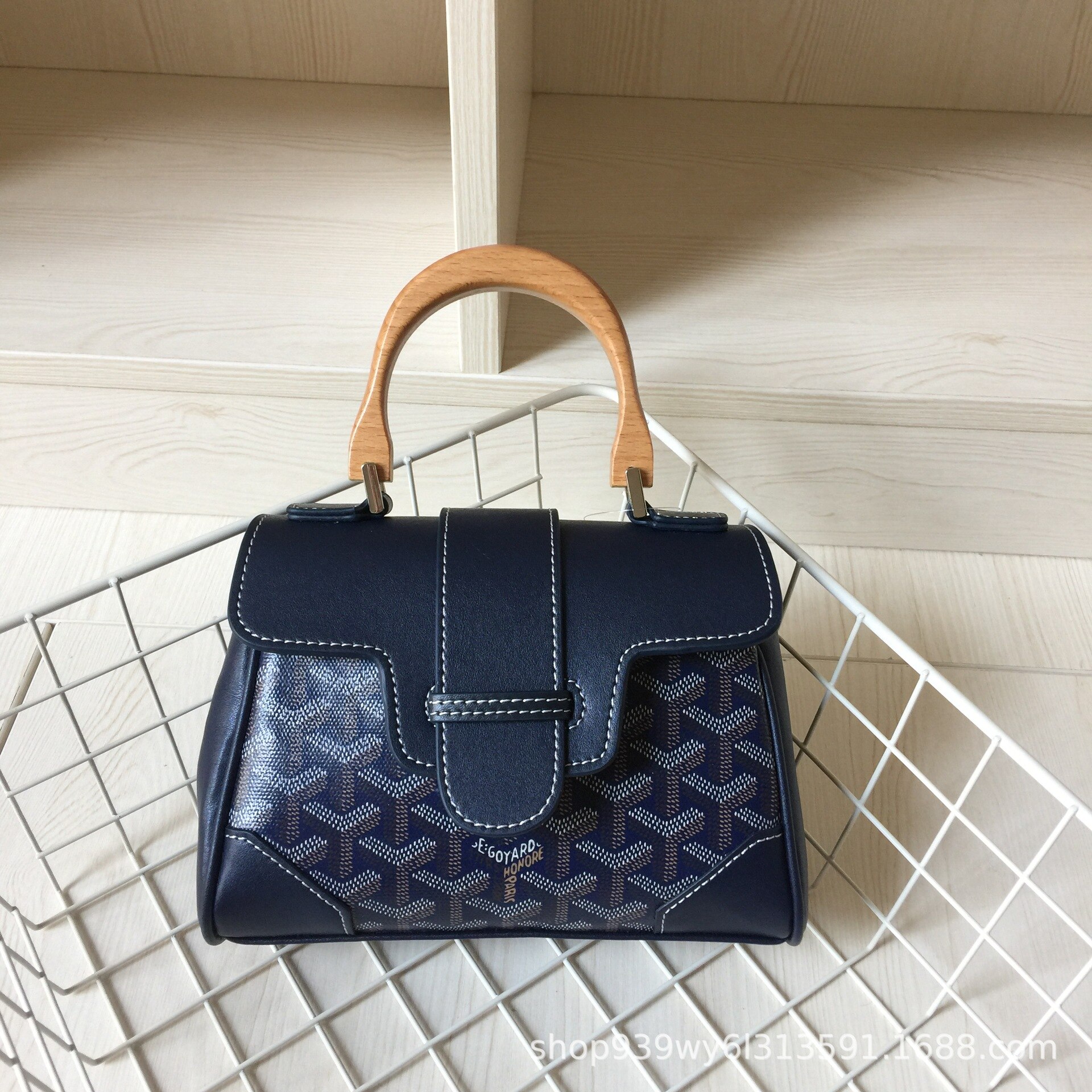 neue herbst und winter handtaschen net rot hund zahn messenger frauen tasche schulter tasche messenger tasche: Dark Blue