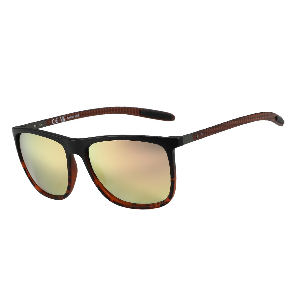 ZENOTTIC gafas de sol polarizadas cuadradas para hombres gafas de sol ultraligeras de fibra de carbono para conducir, pescar, deportes de Golf protección UV400: Borgoña