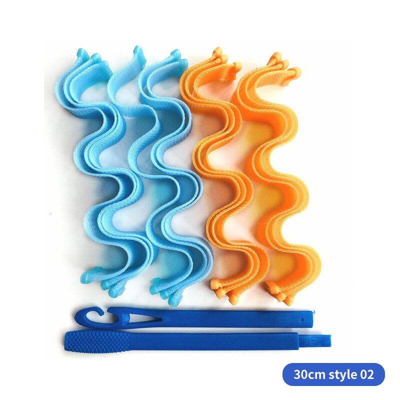 Rizador de pelo mágico DIY, 12 Uds., 30CM, palos de rodillo portátiles de estilo de peinado, belleza duradera, herramientas de estilismo de cabello rizado: 30cm style 02