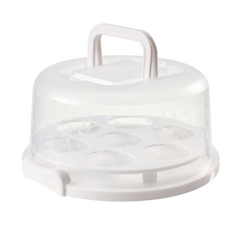 Portable Cake Storage Box Baking Packaging Box Birthday Cake Wedding Dessert Fruit Visible Storage Box Kitchen Baking Tools: white