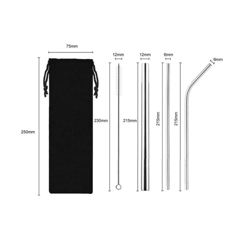 -Stainless Steel Food Grade 304 Stainless Steel Metal Straw