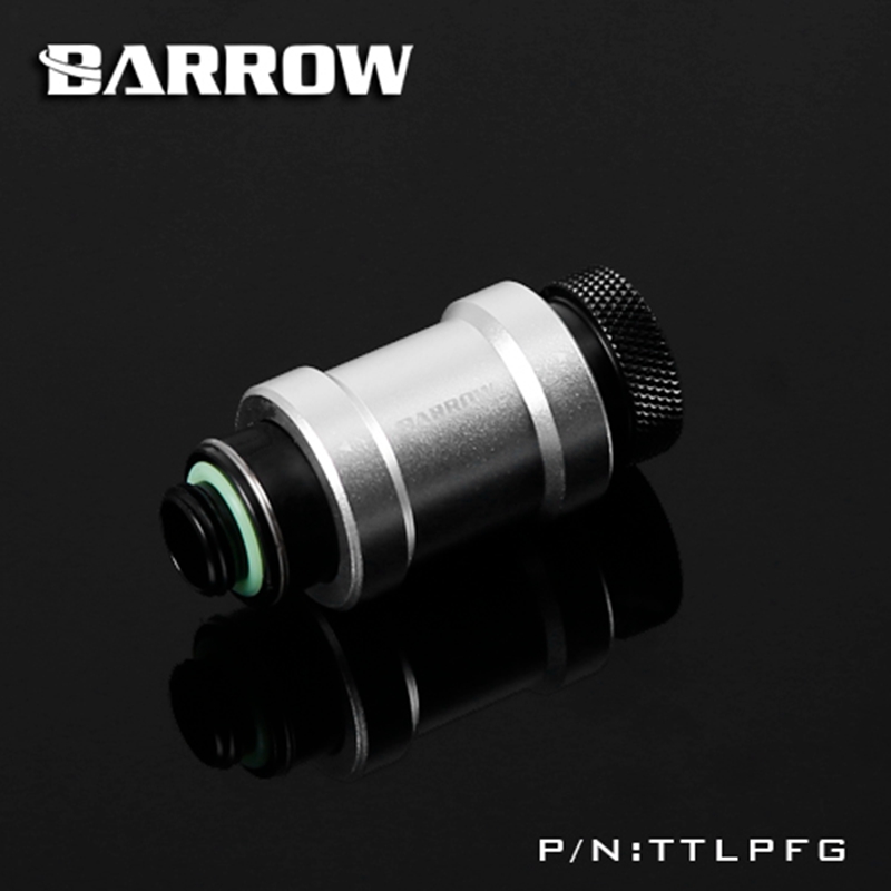 Barrow TTLPFG Flat push type check valve single inner thread part for water cooling computer: black  body silver