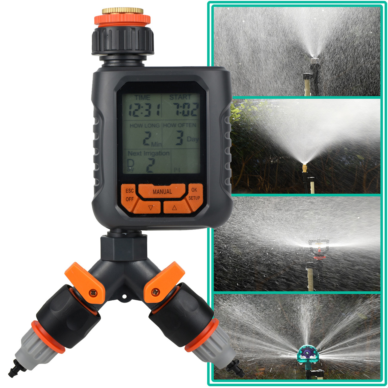 Garten Automatische Bewässerung Timer Digital Anzeige Regler Magnetventil Schlauch Wasserhahn Sprinkler System Bewässerung für Gewächshaus