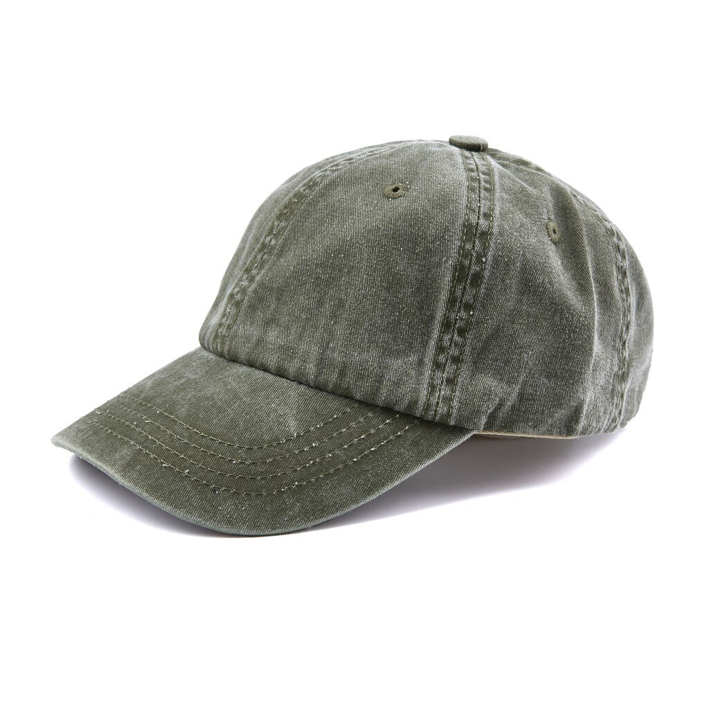 Vintage Washed Cotton Adjustable Baseball Caps Men and Women, Unstructured Low Profile Plain Classic Black Dad Hat: Army Green