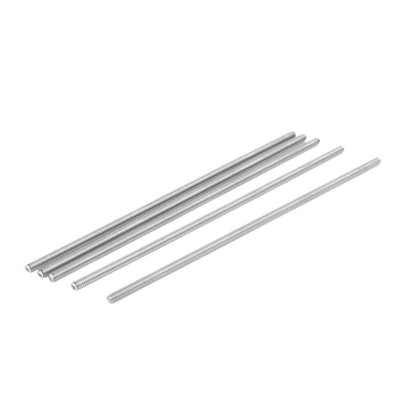 M6 x 180mm 304 Stainless Steel Fully Threaded Rod Bar Studs Fasteners 10 Pcs