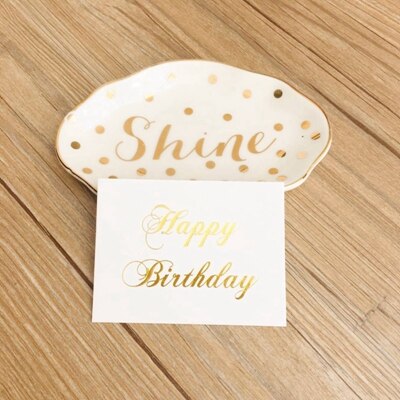 20pcs/lot gold Blessing card message card Happy Birthday Merry Christmas Happy Year Love blessing greeting cards: Happy Birthday