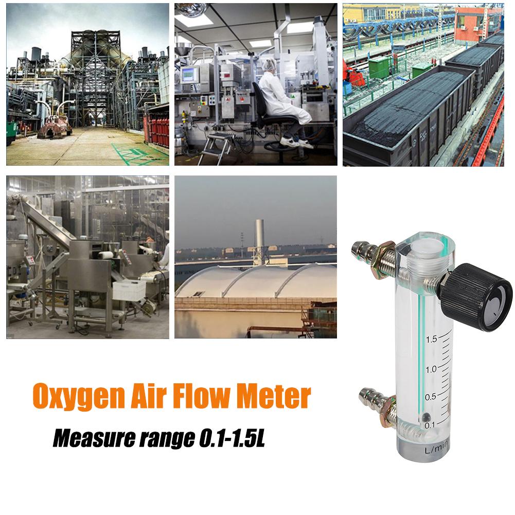 Oxygen Air Flow Meter 0-1.5LPM 1.5L Flowmeter with Control Valve for Oxygen Air Gas