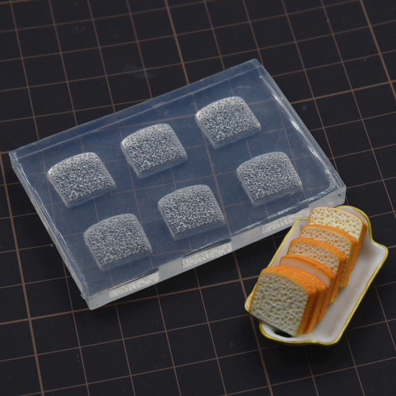 Mini Sandwich Toast Bread Silicone Molds Pottery Clay DIY molds