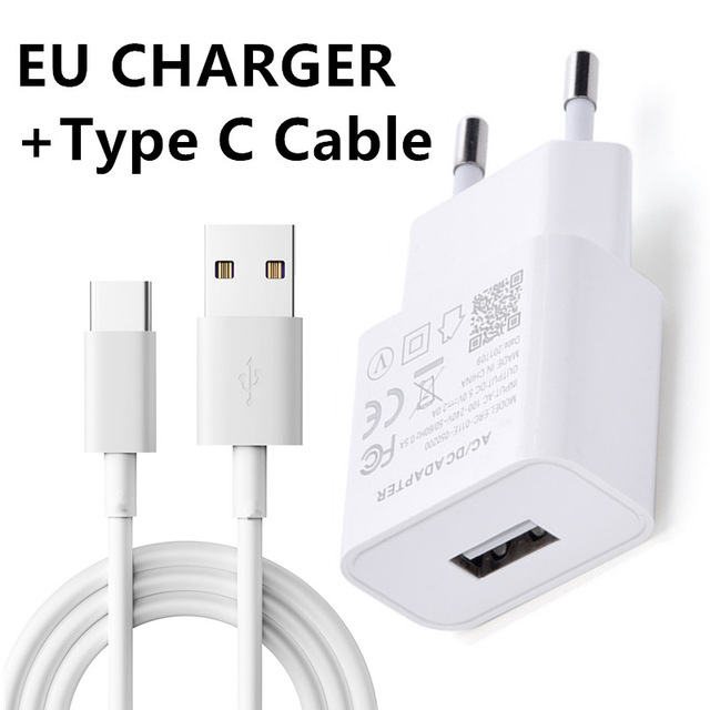 5V 2A Snelle Usb-kabel Eu Charger Adapter Voor Huawei Honor 9x 8x 8a 8S 8c 7x 6x 6a 7c 7a Pro Y5 Y6 Y7 Y9 Priem P Smart Z: charger-1M type c