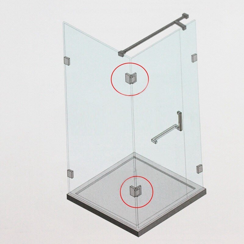 90 grad Dusche Tür Scharnier 304 Edelstahl Frühling Scharniere Spiegel beenden Glas Klemme Doppel Seite Glas zu Glas Tür passend zu