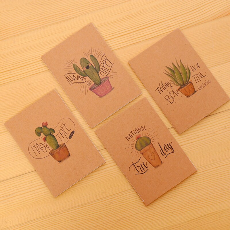 4pcs/lot Graffiti Cute Cartoon Kids Small Writing Craft Paper Blank Notebook Diy Handwritten sketches Painting School Office: Plants