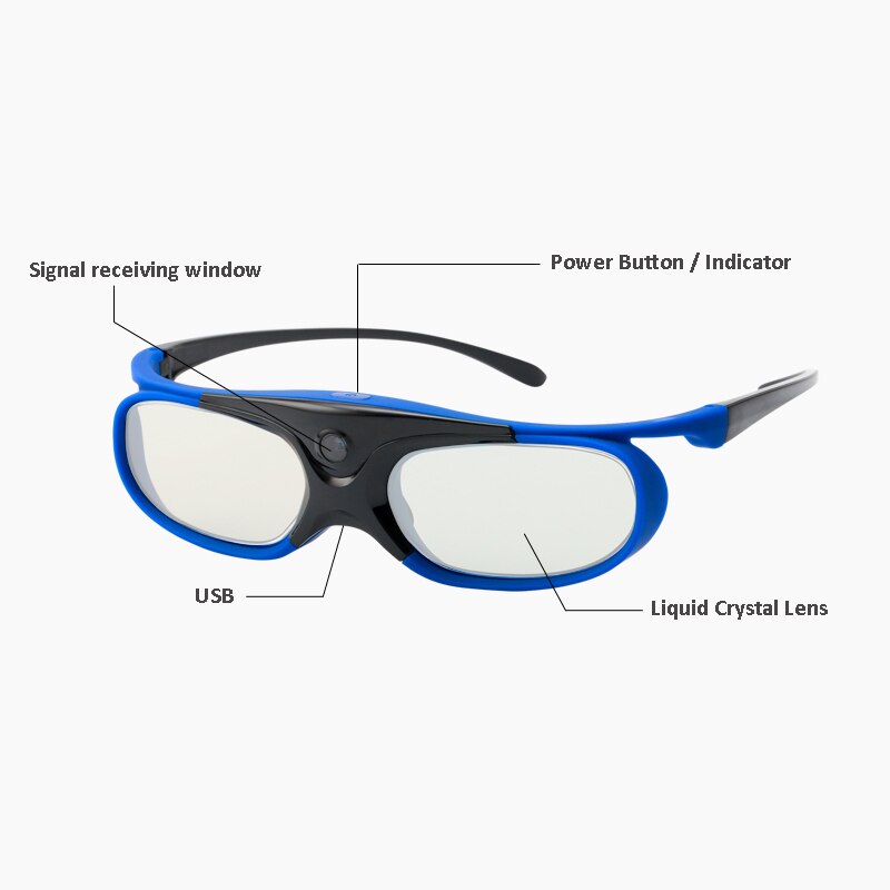 Lentes 3D con obturador activo recargable, compatible con 96/120/144HZ para Xgimi Z3/Z4/Z6/H1/H2 Nuts G1/P2 Acer BenQ y DLP LINK proyector