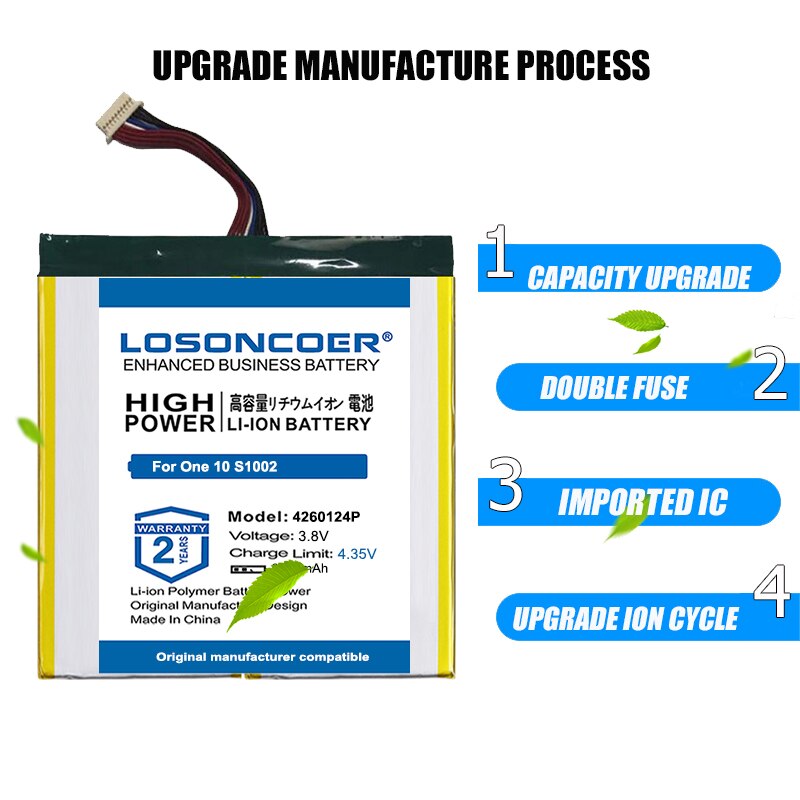 Losoncoer トップブランド 100% 新 9500 mah 4260124 バッテリー acer one 10 S1002 ラップトップのタブレット pc 在庫